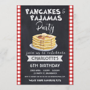 Invitation à une fête d'anniversaire en pyjama et 