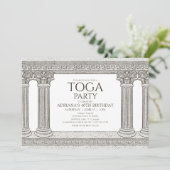 Invitation à une fête d'anniversaire en toge avec (Debout devant)
