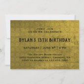 Invitation à une fête d'anniversaire Escape Room (Dos)