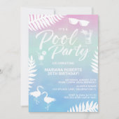 Invitation à une fête d'anniversaire estivale Pool (Devant)