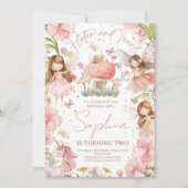 Invitation à une fête d'anniversaire fée, licorne  (Devant)