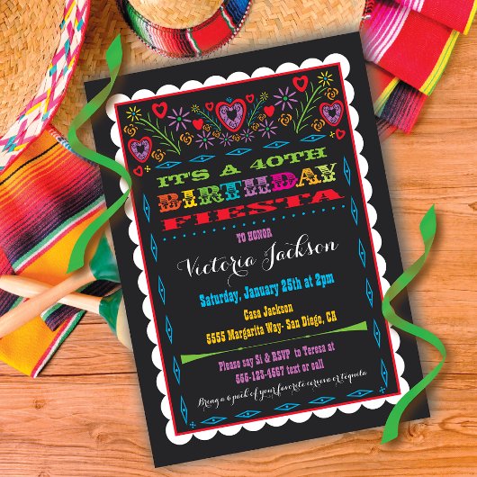 Invitation à une fête d'anniversaire Fiesta mexica