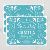 Invitation à une fête d'anniversaire Fiesta Papier (Devant / Derrière)