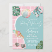 Invitation à une fête d'anniversaire fille pastel (Devant)