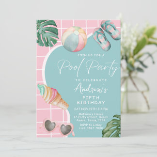 Invitation à une fête d'anniversaire fille pastel 