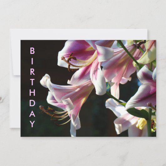 Invitation à une fête d'anniversaire ! Fleurs de l (Devant)