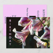 Invitation à une fête d'anniversaire ! Fleurs de l (Devant / Derrière)