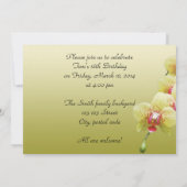 invitation à une fête d'anniversaire fleurs d'orch (Dos)