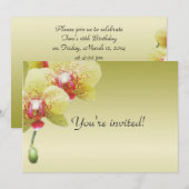 invitation à une fête d'anniversaire fleurs d'orch (Devant / Derrière)