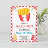 Invitation à une fête d'anniversaire Frites (Debout devant)
