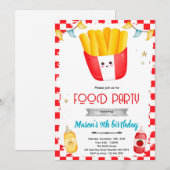Invitation à une fête d'anniversaire Frites (Devant / Derrière)