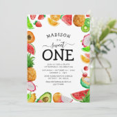 Invitation à une fête d'anniversaire fruité de 1 a (Debout devant)