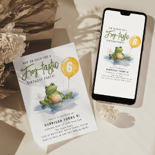 Invitation à une fête d'anniversaire Fun Frog-tast