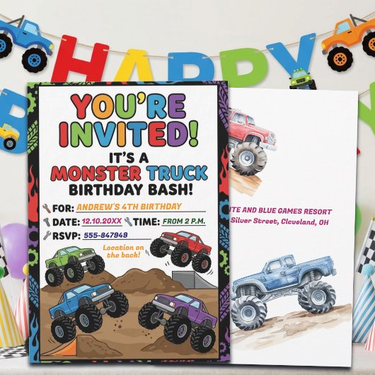Invitation à une fête d'anniversaire Fun Monster T