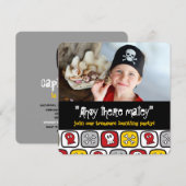 Invitation à une fête d'anniversaire garçon Crânes (Devant / Derrière)