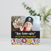 Invitation à une fête d'anniversaire garçon Crânes (Debout devant)