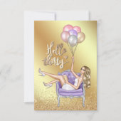 Invitation à une fête d'anniversaire girly de 30 a (Devant)