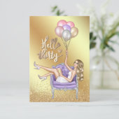 Invitation à une fête d'anniversaire girly de 30 a (Debout devant)