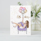 Invitation à une fête d'anniversaire girly de 30 a (Debout devant)