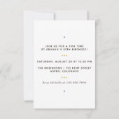 Invitation à une fête d'anniversaire girly de 30 a (Dos)