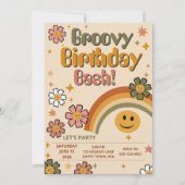 Invitation à une fête d'anniversaire Groovy (Devant)