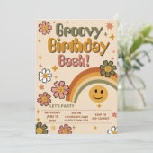 Invitation à une fête d'anniversaire Groovy (Debout devant)