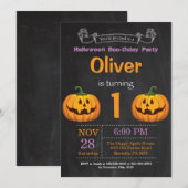 Invitation à une fête d'anniversaire Halloween (Devant / Derrière)