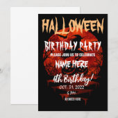 INVITATION À UNE FÊTE D'ANNIVERSAIRE HALLOWEEN (Devant / Derrière)