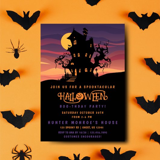 Invitation à une fête d'anniversaire Halloween eff