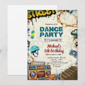 Invitation à une fête d'anniversaire Hiphop (Devant / Derrière)