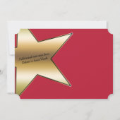 Invitation à une fête d'anniversaire Hollywood RED (Dos)