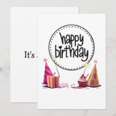 Invitation à une fête d'anniversaire joyeuse (Devant / Derrière)