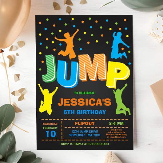 Invitation à une fête d'anniversaire Jump and Play