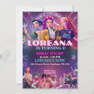 Invitation à une fête d'anniversaire K-Pop | Tout