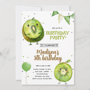 Invitation à une fête d'anniversaire Kiwi
