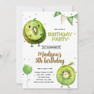 Invitation à une fête d'anniversaire Kiwi