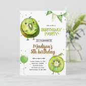 Invitation à une fête d'anniversaire Kiwi (Debout devant)