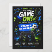 Invitation à une fête d'anniversaire Level Up Game (Devant)