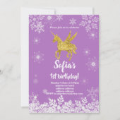 invitation à une fête d'anniversaire licorne (Devant)