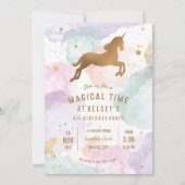 Invitation à une fête d'anniversaire Licorne (Devant)