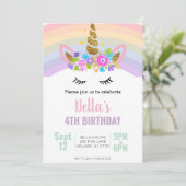 Invitation à une fête d'anniversaire Licorne et Ar (Debout devant)