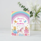 Invitation à une fête d'anniversaire Licorne et Ar (Debout devant)