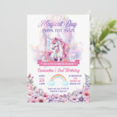 Invitation à une fête d'anniversaire Licorne et Ar (Debout devant)