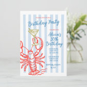 Invitation à une fête d'anniversaire Lobster Marti (Debout devant)