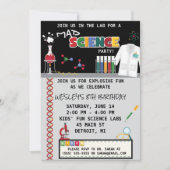 Invitation à une fête d'anniversaire Mad Science (Devant)