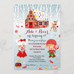 Invitation à une fête d'anniversaire Maison en pai