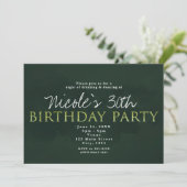 Invitation à une fête d'anniversaire moderne verte (Debout devant)