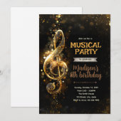 Invitation à une fête d'anniversaire musicale (Devant / Derrière)
