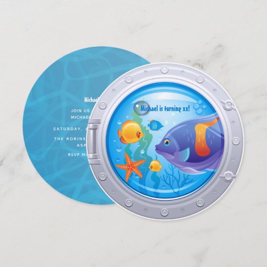 Invitation à une fête d'anniversaire nautique (Devant / Derrière)