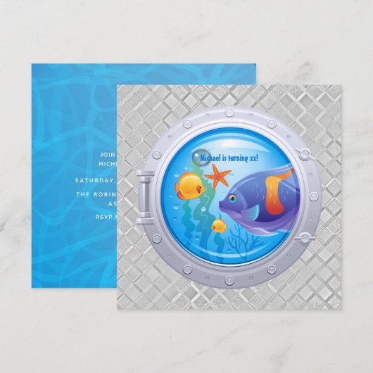 Invitation à une fête d'anniversaire nautique (Devant / Derrière)